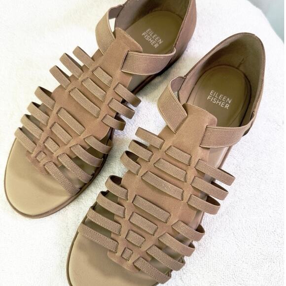 Eileen Fisher Rato Gladiator Sandals Size 10 Tan Comfort Shoes - Picture 10 of 12